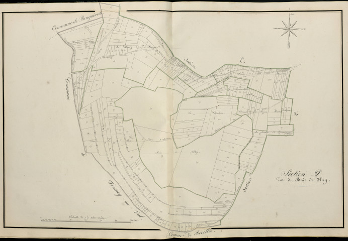 Plan du cadastre napoléonien - Atlas cantonal - Fluy : Bois de Fluy (Le), D