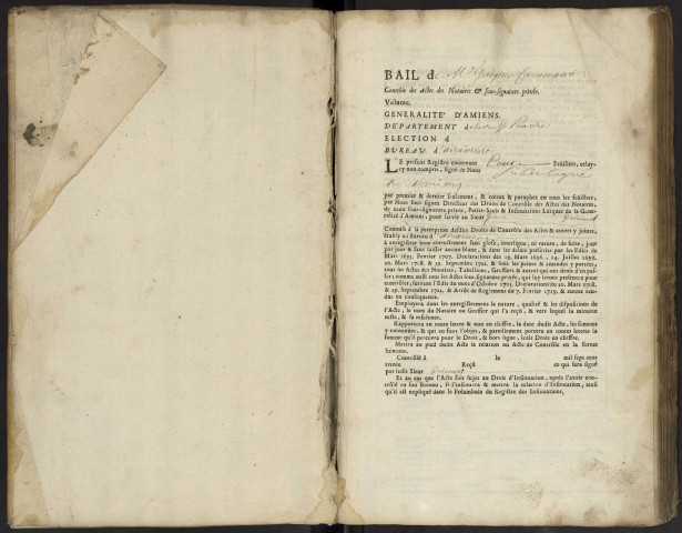 Contrôle des actes du bureau d'Airaines pour la période du 15 janvier 1732 au 5 juillet 1733