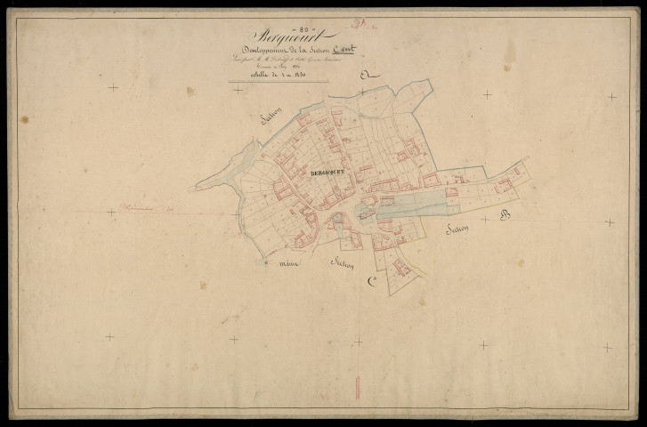 Plan du cadastre napoléonien - Bergicourt : Chef-lieu (Le), C développée