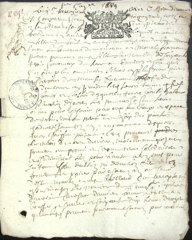 Etude de Me Pierre Trencart à Amiens (étude n°7). Minutes de l'année 1689
