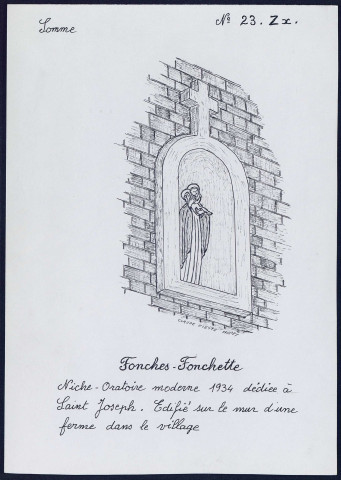 Fonches-Fonchette : niche oratoire dédiée à Saint-Joseph - (Reproduction interdite sans autorisation - © Claude Piette)