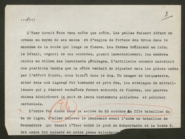 Témoignage de Dasnoy, J. (Lieutenant) et correspondance avec Jacques Péricard