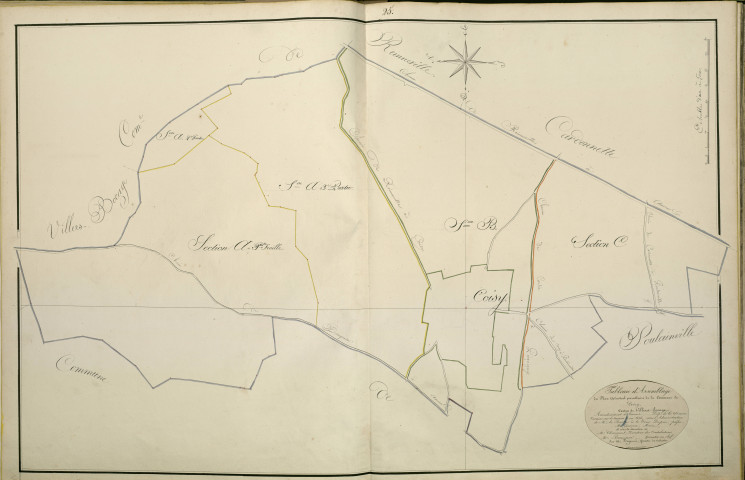 Plan du cadastre napoléonien - Atlas cantonal - Coisy : tableau d'assemblage