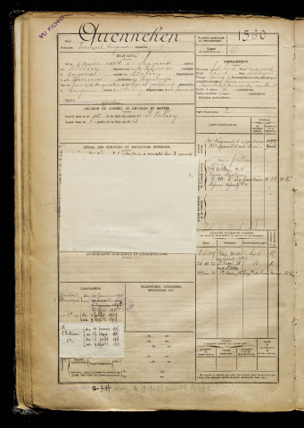 Quennehen, François Augustin Gabriel, né le 02 juin 1897 à Cayeux-sur-Mer (Somme), classe 1917, matricule n° 1560, Bureau de recrutement d'Abbeville