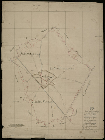 Plan du cadastre napoléonien - Puzeaux : tableau d'assemblage