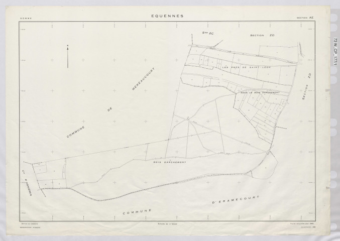 Plan du cadastre rénové - Equennes-Eramecourt (Equennes) : section AE