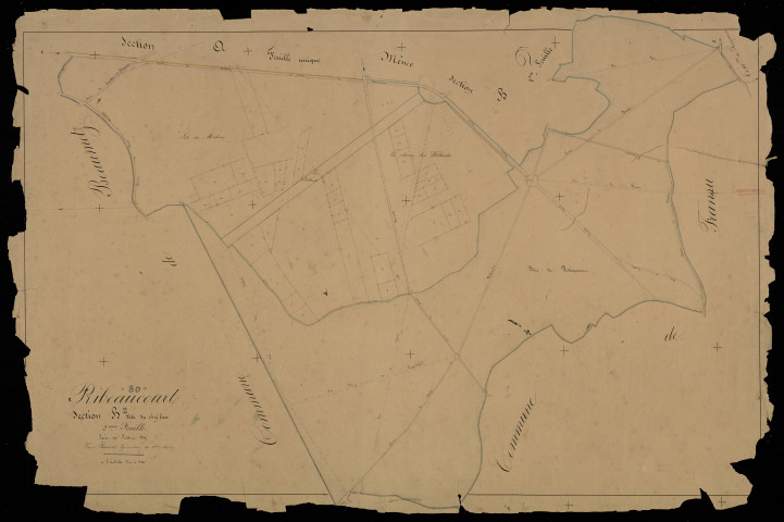 Plan du cadastre napoléonien - Ribeaucourt : Chef-lieu (Le), B2