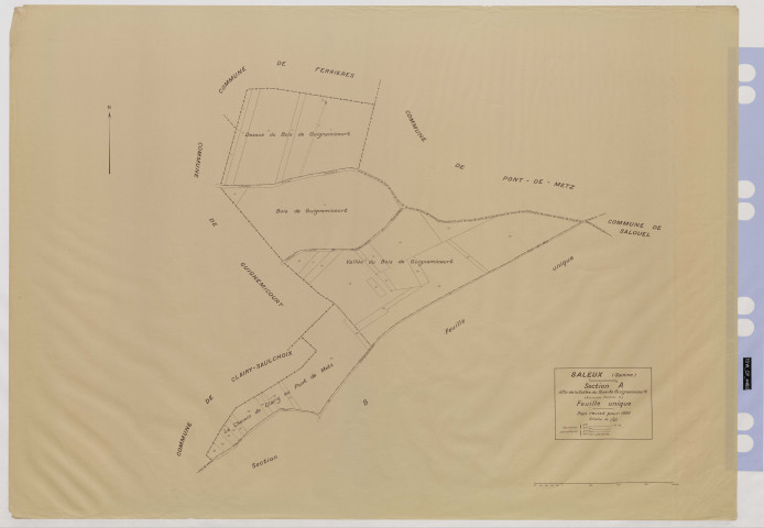Plan du cadastre rénové - Saleux : section A