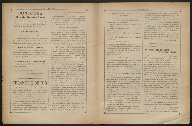 Amiens-tir, organe officiel de l'amicale des anciens sous-officiers, caporaux et soldats d'Amiens, numéro 10 (octobre 1908)