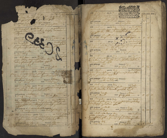 Contrôle des actes du bureau d'Albert pour la période du 14 mai 1710 au 27 juillet 1712