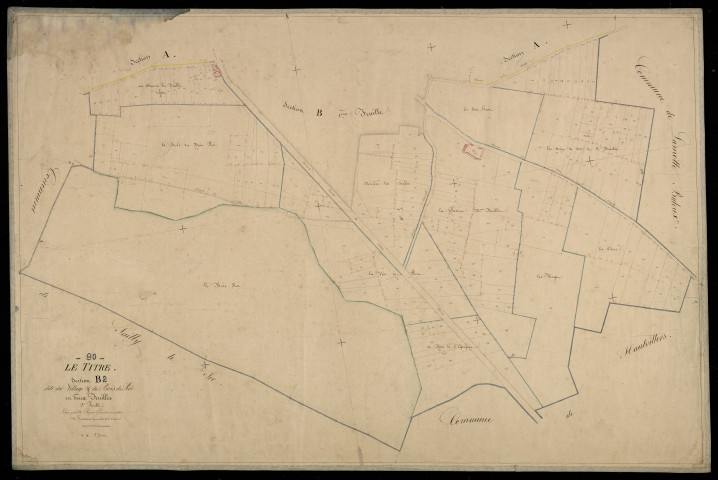 Plan du cadastre napoléonien - Titre (Le) : Village (Le) ; Bois du Roi (Le), B2