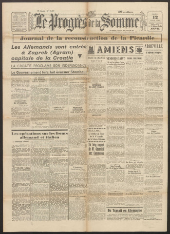 Le Progrès de la Somme, numéro 22329, 12 avril 1941