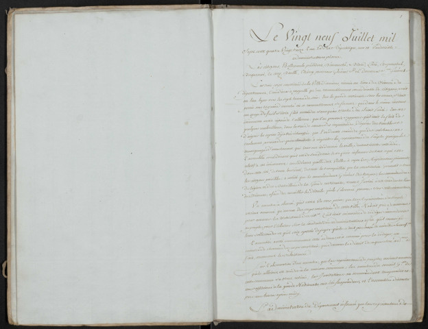 Délibérations du conseil du département : Session permanente du 29 juillet 1793 - 3 septembre 1793