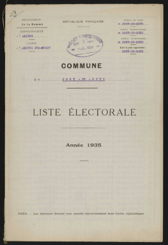 Liste électorale : Pont-de-Metz