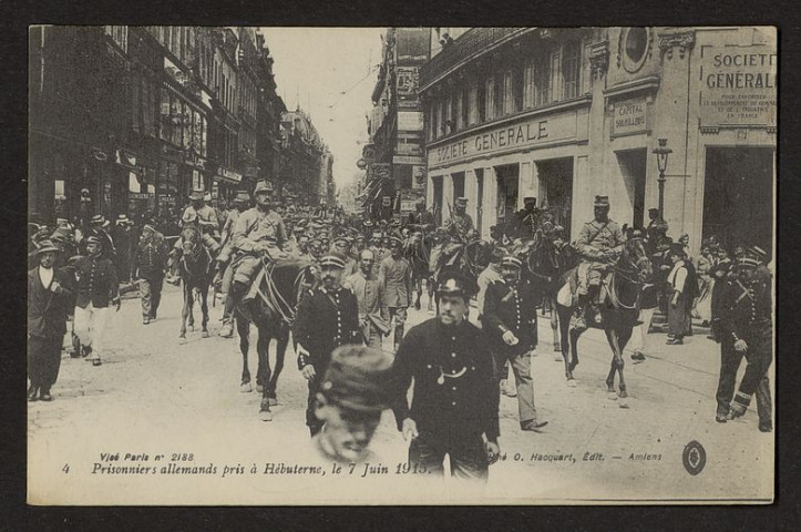 PRISONNIERS ALLEMANDS PRIS A HEBUTERNE, LE 7 JUIN 1915