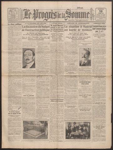 Le Progrès de la Somme, numéro 18800, 18 février 1931