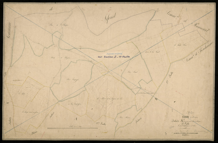 Plan du cadastre napoléonien - Clery-sur-Somme (Cléry) : Quesnelet (Le) ; Bois de l'Hospice (Le), A1