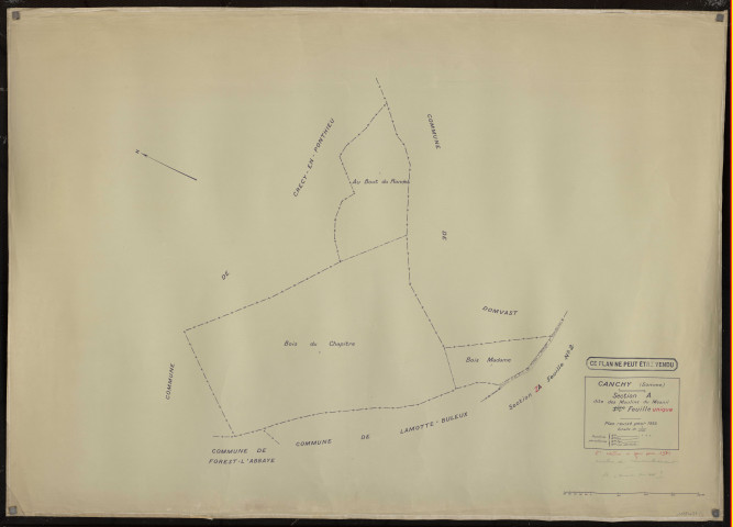 Plan du cadastre rénové - Canchy : section A