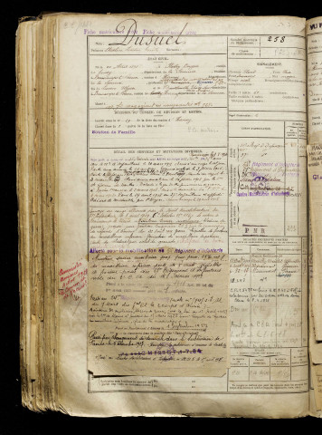 Dusuel, Arcelin Lucien Emile, né le 10 avril 1893 à Plachy-Buyon (Somme), classe 1913, matricule n° 258, Bureau de recrutement d'Amiens