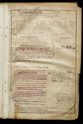 Gambier, Siméon Eugène Jules, né le 31 juillet 1880 à Bernaville (Somme), classe 1900, matricule n° 7, Bureau de recrutement d'Abbeville