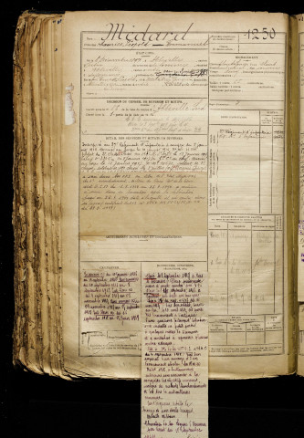 Médard, Maurice Léopold Emmanuel, né le 08 décembre 1897 à Abbeville (Somme), classe 1917, matricule n° 1250, Bureau de recrutement d'Abbeville