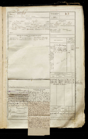 Egret, François Joseph, né le 12 février 1894 à Baccon (Loiret), classe 1914, matricule n° 42, Bureau de recrutement de Péronne