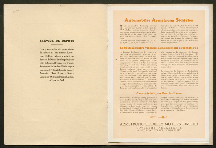 Publicités automobiles : Armstrong Siddeley