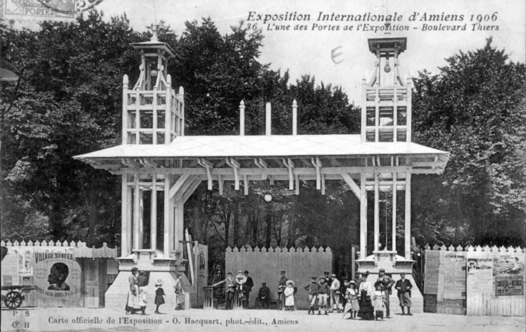 Exposition Internationale d'Amiens 1906. L'une des Portes de l'Exposition. Boulevard Thiers