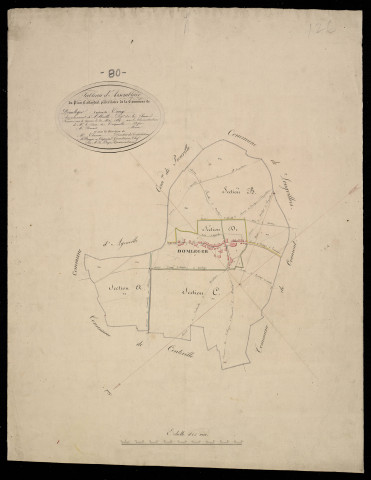 Plan du cadastre napoléonien - Domleger : tableau d'assemblage
