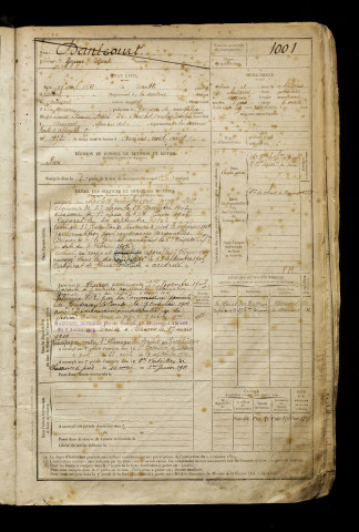 Danicourt, Zozime Ocaate, né le 19 avril 1881 à Méaulte (Somme), classe 1901, matricule n° 1001, Bureau de recrutement d'Amiens