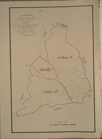 Plan du cadastre napoléonien - Brevillers : tableau d'assemblage