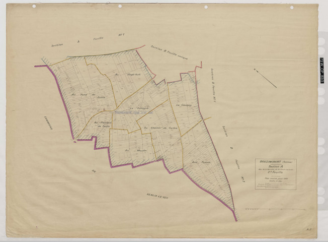 Plan du cadastre rénové - Bouzincourt : section A2