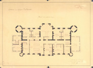 Château de Mme Veuve-Saint, deuxième projet : plan du premier étage dressé par l'architecte Paul Delefortrie