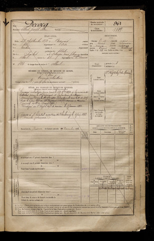 Decocq, Sillas Joseph Léon, né le 27 septembre 1872 à Beauvais (Oise), classe 1892, matricule n° 961, Bureau de recrutement de Péronne