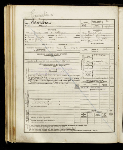 Pannebiau, Maurice, né le 17 janvier 1898 à Lalbenque (Lot), classe 1918, matricule n° 351, Bureau de recrutement d'Amiens