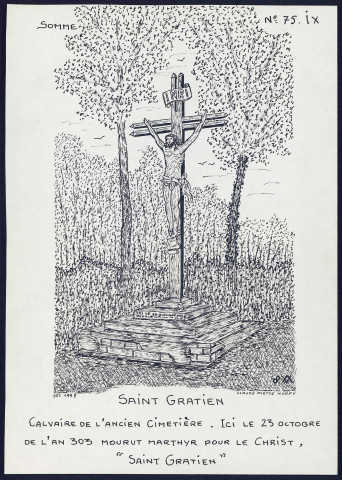 Saint-Gratien : calvaire de l'ancien cimetière - (Reproduction interdite sans autorisation - © Claude Piette)