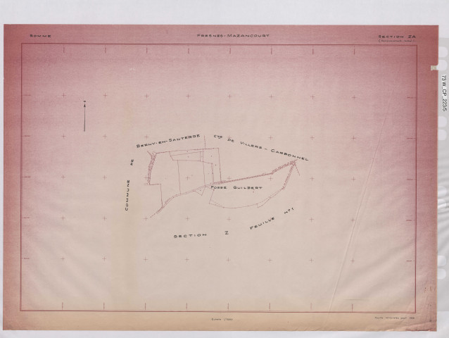 Plan du cadastre rénové - Fresne-Mazancourt : section ZA