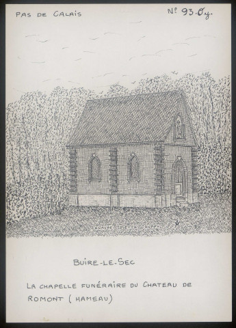 Buire-le-Sec (Pas-de-Calais) : chapelle funéraire du château de Romont (hameau) - (Reproduction interdite sans autorisation - © Claude Piette)