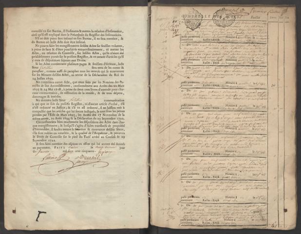 Contrôle des actes du bureau d’Amiens pour la période du 1er février 1757 au 28 juin 1757