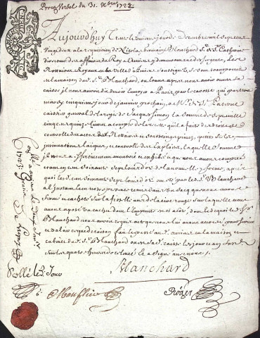 Etude de Me Jean-Baptiste Roger à Amiens (étude n°8). Minutes des années 1722