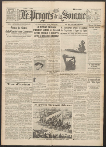 Le Progrès de la Somme, numéro 21868, 5 août 1939
