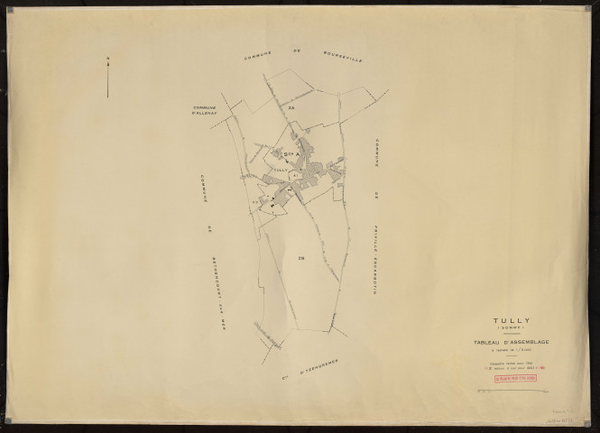 Plan du cadastre rénové - Tully : tableau d'assemblage (TA)