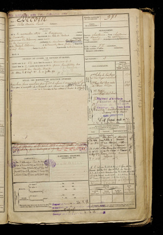Decoin, Félix Amédée Louis, né le 02 novembre 1894 à Bucquoy (Pas-de-Calais), classe 1914, matricule n° 971, Bureau de recrutement d'Amiens