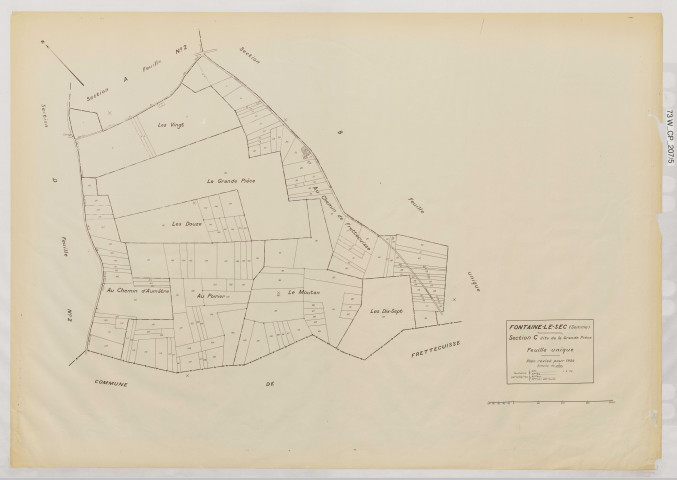 Plan du cadastre rénové - Fontaine-le-Sec : section C