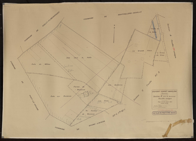 Plan du cadastre rénové - Buigny-Saint-Maclou : section D
