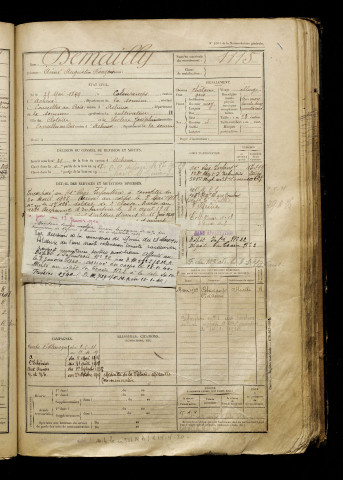 Demailly, Aimé Augustin François, né le 25 mai 1899 à Colincamps (Somme), classe 1919, matricule n° 1115, Bureau de recrutement d'Abbeville