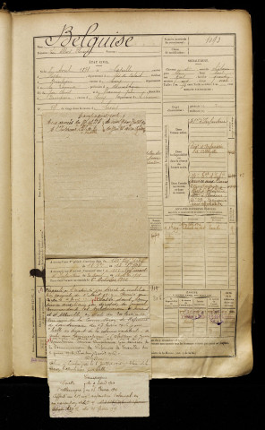 Belguise, Léon Albert Florentin, né le 08 avril 1878 à Capelle-lès-Hesdin (Pas-de-Calais), classe 1898, matricule n° 1093, Bureau de recrutement d'Abbeville