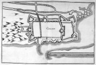 Plan géométral de l'enceinte fortifiée et de la digue de la ville de Calais