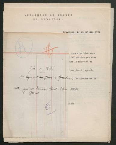 Témoignage de De Witte, Jules et correspondance avec Jacques Péricard