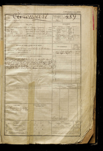 Avronsart, Alfred, né le 11 novembre 1899 à Bray-sur-Somme (Somme), classe 1919, matricule n° 489, Bureau de recrutement d'Abbeville